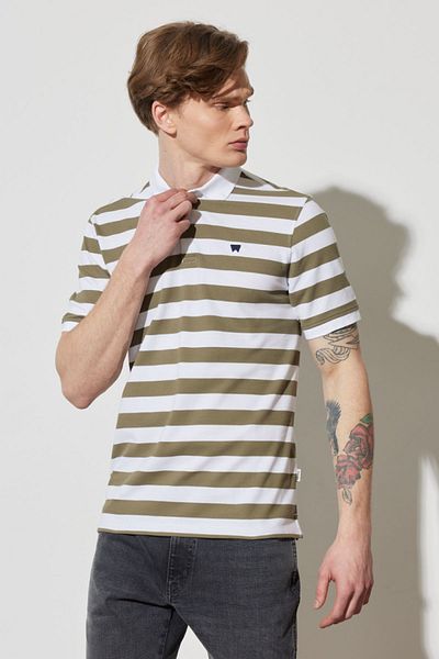 WRANGLER Polo Neck Striped 100% CottonRegularFit T-shirt