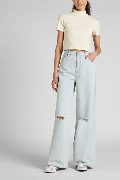 Lee Drew Fit Çok Yüksek Bel Geniş Paça %100 Pamuk Jean Kot Pantolon