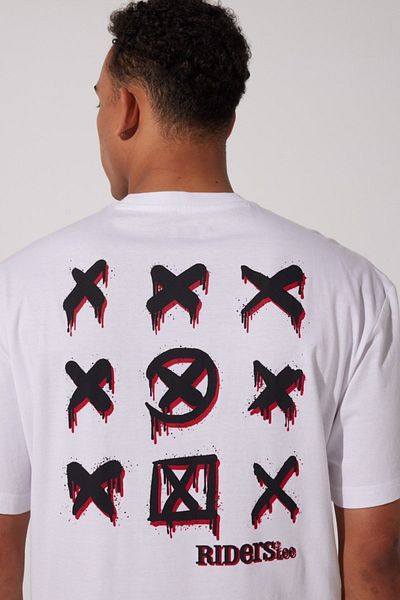 Riders by Lee Λευκό T-shirt με λαιμόκοψη 100% βαμβακερό LooseFit