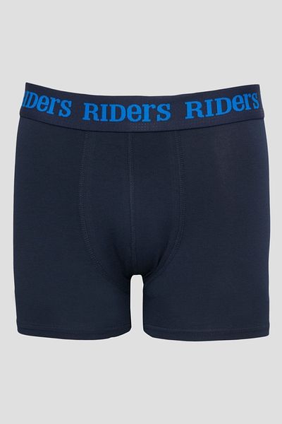 Riders by Lee Marineblau-Schwarz gemustert - Flexible Boxershorts aus Baumwolle mit normaler Passform, 3er-Pack