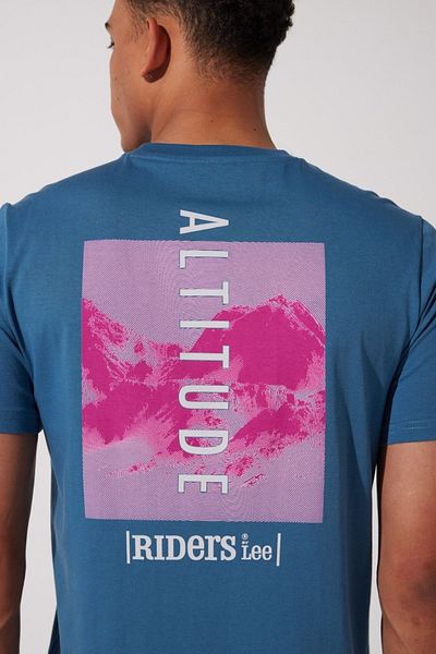Riders by Lee Μπλουζάκι Regular Fit 100% Cotton Crew Neck Petrol Blue T-shirt