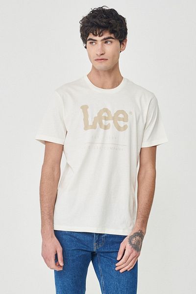 Lee Crew Neck 100% Cotton Regular Fit Off-white T-shirt