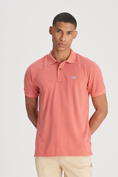 Lee Regular Fit Normal Kesim Polo Yaka Mercan Tişört