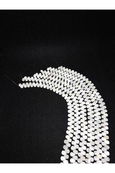 Yüksel Boncuk 8x12mm Drop Cut - Mother of Pearl Natural Stone String