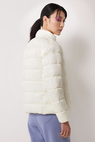 Lee Beige Color Regular Fit Stand Collar Puffer Jacket