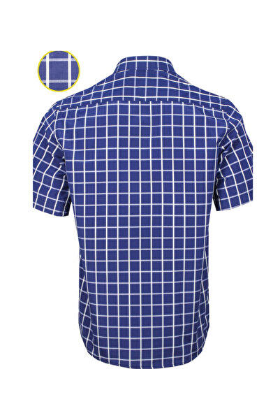 Varetta Ανδρικό πουκάμισο με ρίγες Navy Blue - Κοντό μανίκι και τσέπες