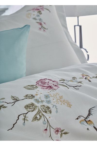Dantela Set cuvertură dublă din satin de bumbac Dream - crem