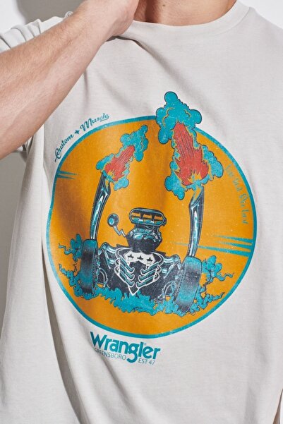 WRANGLER Gray Crew Neck 100% Cotton Relaxed Fit T-shirt