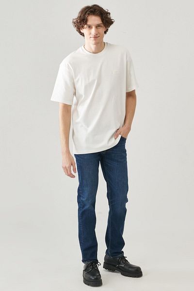 Lee Ecru-T-Shirt – bequeme Passform, 100 % Baumwolle, lockere Passform