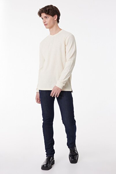 Lee Regular Fit Normal Kesim Bisiklet Yaka %100 Pamuk Ekru Erkek T-shirt