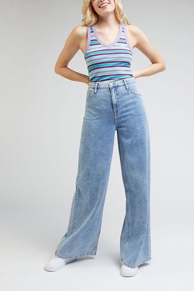 Lee DrewFit - Jeans mit hoher Taille und weitem Bein, 100 % Baumwolle