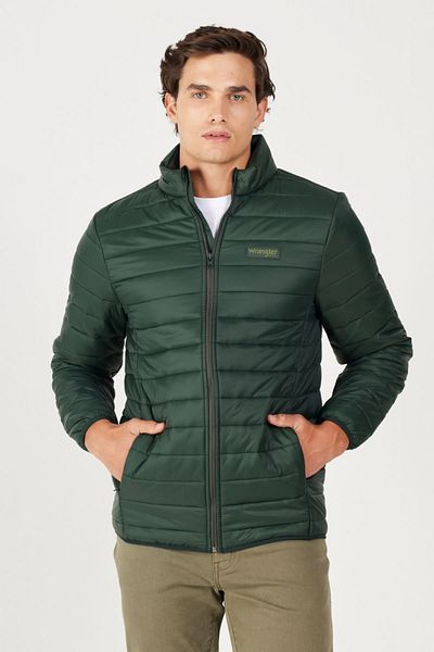 WRANGLER Regular Fit Regular Cut Quilted Khaki Puffer Jacket