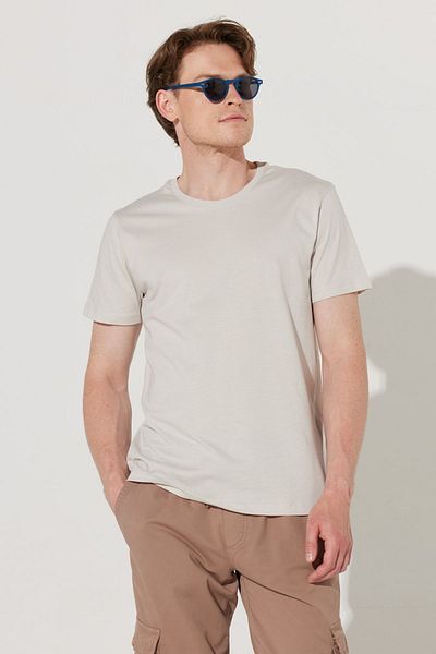 AC&Co / Altınyıldız Classics Ανδρικό μπλουζάκι GreySlimFit Crew Neck 100% CottonBasic