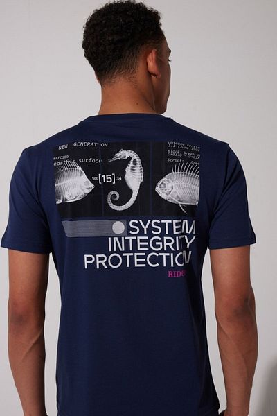 Riders by Lee Μπλουζάκι Navy Blue Regular Fit Crew Neck 100% βαμβακερό