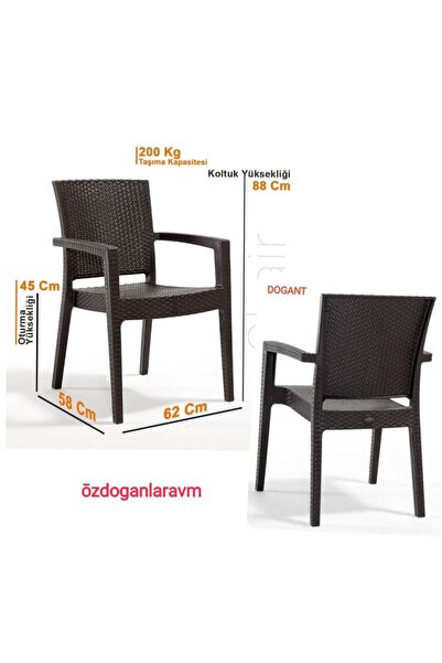 Dogant Kahverengi  2  Adet Bahçe Balkon Sandalyesi