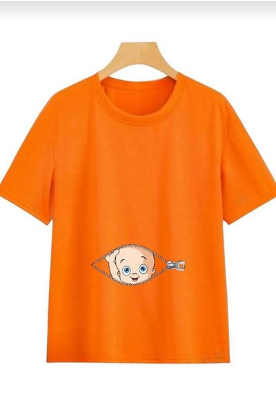 caxis Tricou Maternitate Oversize Imprimat Bebeluş cu fermoar