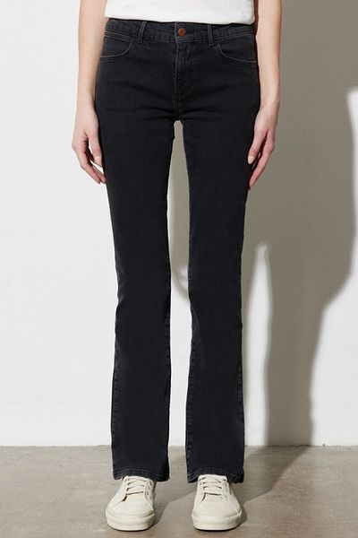 WRANGLER Bootcut Fit Regular Waist Wide Leg Women's Black Cotton Stretchy Jean Denim Jeans