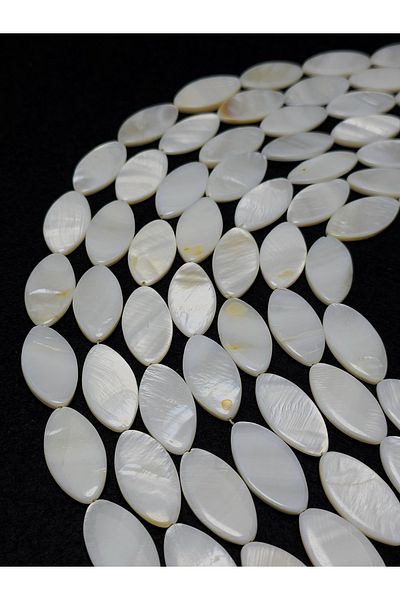 Yüksel Boncuk 30x15 Mm Shuttle Cut Natural Stone Mother of Pearl String