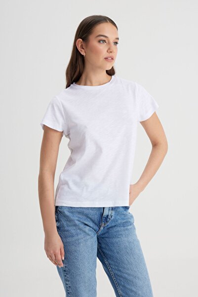 Lee Regular Fit Normal Kesim Bisiklet Yaka Beyaz Tişört