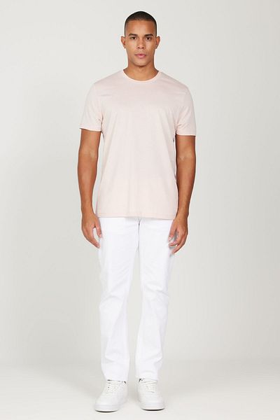 AC&Co / Altınyıldız Classics Men's Dried Rose Crew Neck Slim Fit Basic T-shirt - 100% Cotton
