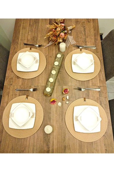 Antioch Art And Design 33 Cm Washable Luxury Presentation Plate - 4 Pieces of American Serving Plate