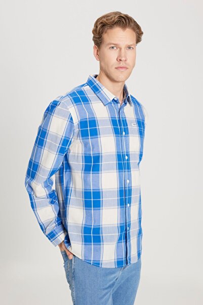 WRANGLER Regular Fit Normal Kesim %100 Pamuk Kareli Uzun Kollu Gömlek