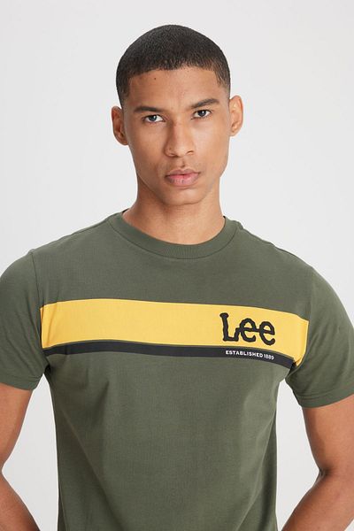 Lee Lightweight Graphic Men's Khaki Crew Neck T-Shirt
