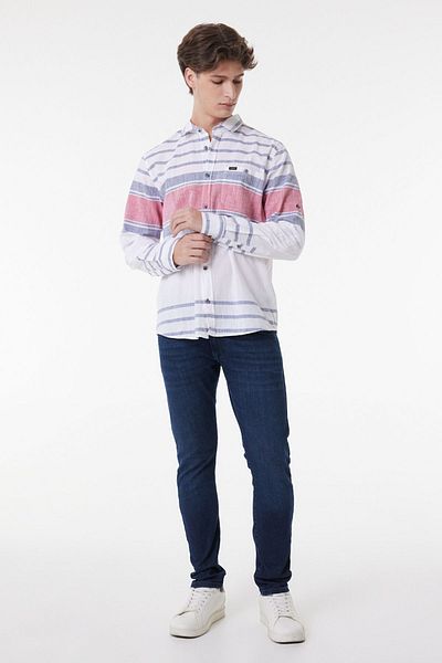 Lee Striped Regular Fit Cotton Shirt - Long Sleeve