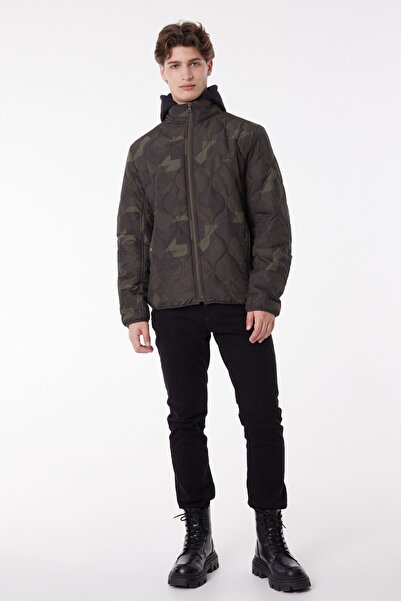 Lee Ανδρικό παλτό με καπιτονέ χακί με κανονική εφαρμογή κανονικής κοπής