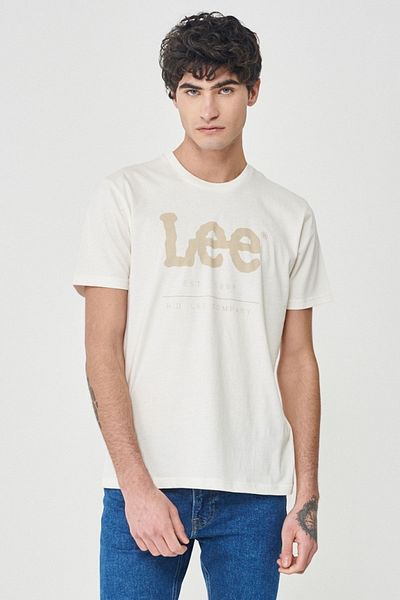 Lee Crew Neck 100% Cotton Regular Fit Off-white T-shirt