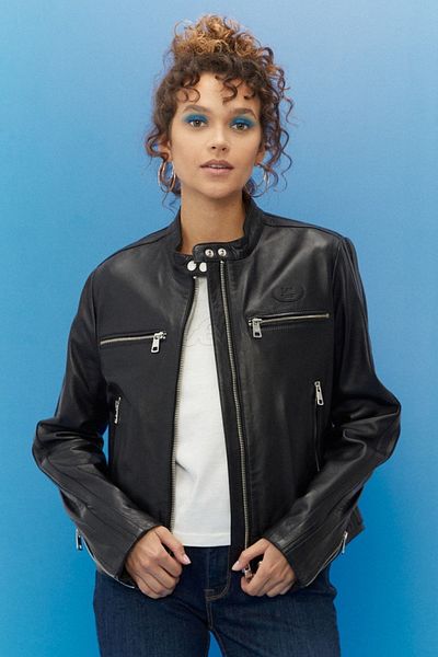Lee Bikerjacke aus 100 % Leder in normaler Passform