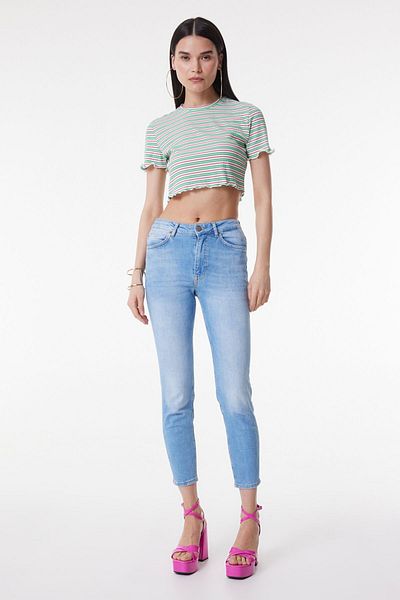 Lee Scarlett Skinny Fit Slim Fit High Waist Hellblaue Stretch-Jeans-Jeans