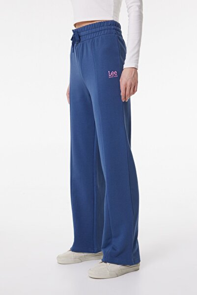 Lee Loose Fit Rahat Kesim Normal Bel Geniş Paça Şardonlu Mavi Sweatpant