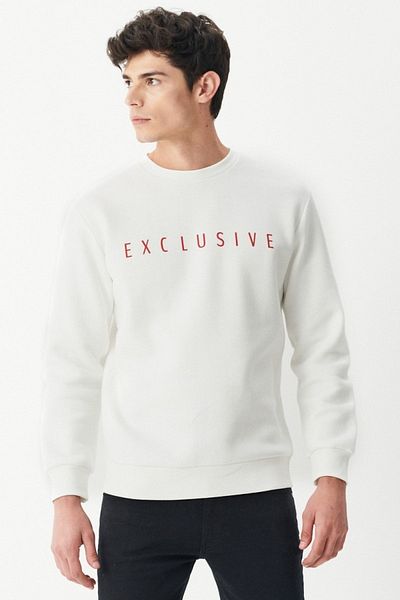 Riders by Lee Crew Neck RaisedLooseFit Εκρού φούτερ