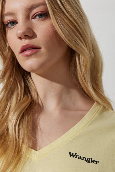 WRANGLER V-neck 100% Cotton Regular Fit T-shirt