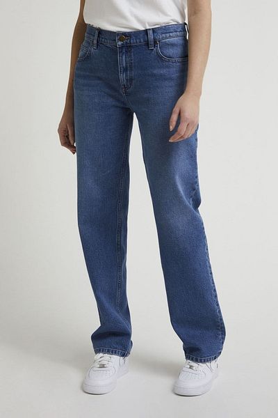 Lee Straight Fit Straight Cut Regular Waist Straight Leg Jane Damen Blue Stretchy Jean Denim Jeans