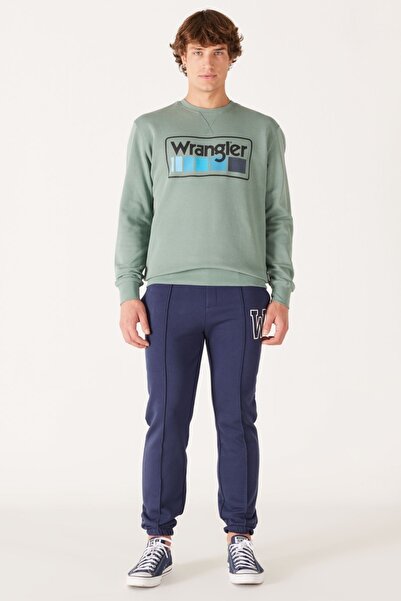 WRANGLER Regular Fit Normal Kesim %100 Pamuk Içi Polarlı Açık Yeşil Sweatshirt