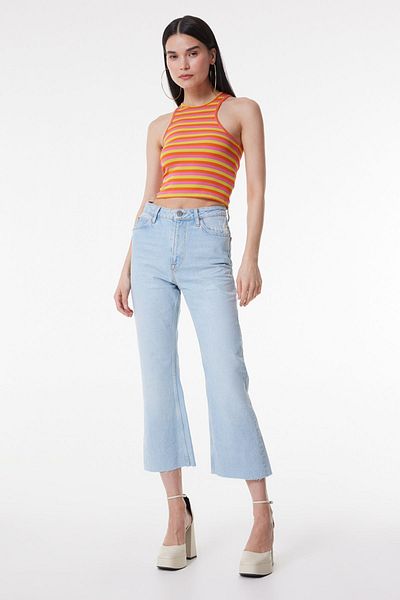 Lee Stella A Line Fit - 100% bumbac, blugi spanioli cu talie înaltă