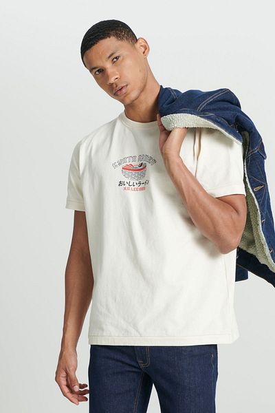 Lee Regular Fit Normal Cut Crew Neck 100% Cotton Broken White T-shirt