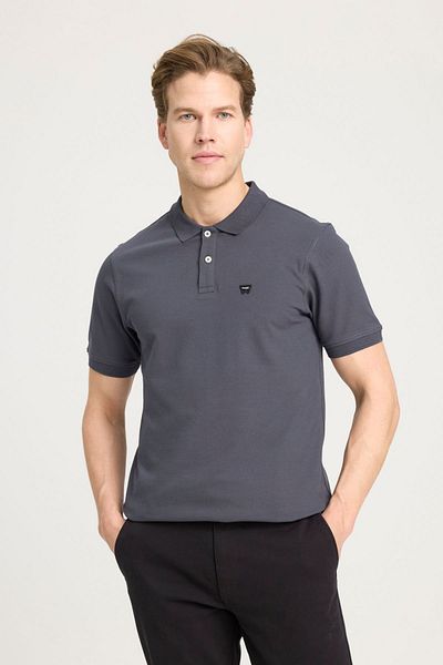 WRANGLER AnthracitePoloCollar 100% CottonRegularFit T-shirt