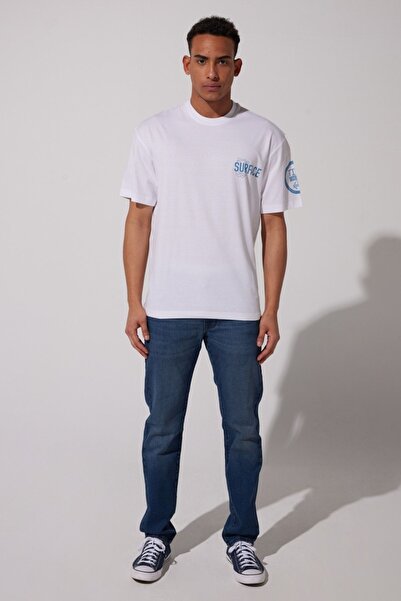 Riders by Lee White Crew Neck 100% CottonLooseFit T-shirt