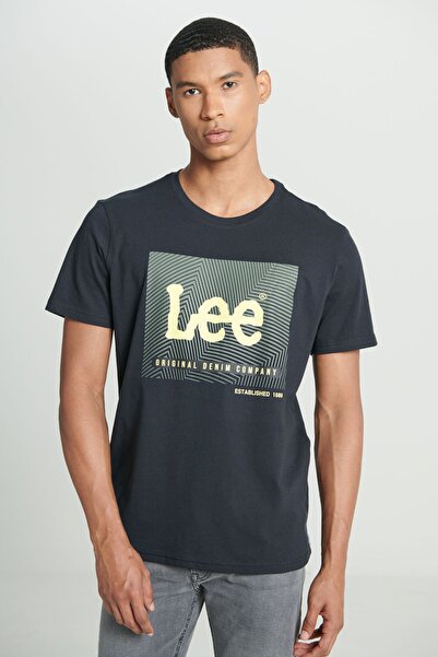 Lee Regular Fit Normal Kesim %100 Pamuk Bisiklet Yaka Siyah Tişört