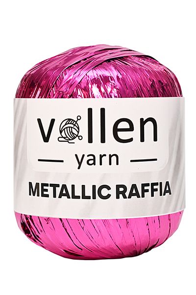 vollen yarn Premium Metallic Raffia, Σχοινί καπέλου, Σχοινί βραδινής τσάντας, Σχοινί πολυεστέρα, Ασημί μεταλλικό σχοινί, φούξια