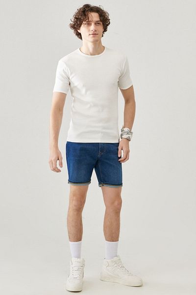 Lee Regular Fit Regular Cut Crew Neck White Men's T-shirt