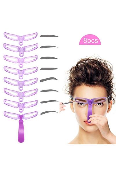 MELİNAY'S 8 Pieces Different Model Makeup Eyebrow Template Shaping Eyebrow Molds