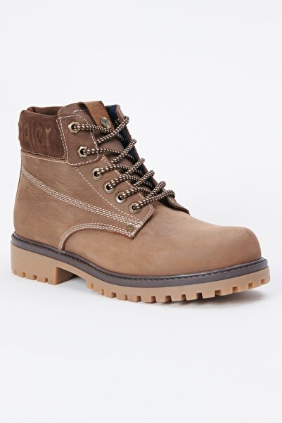 WRANGLER %100 Deri Bej Nubuk Casual Bot