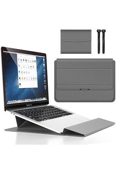 TEKNETSTORE حقيبة حمل مغناطيسية مع حامل جلدي متوافق مع Apple Macbook Air 15 بوصة M2-M3 Chip 2023/2024 A2941 A3114