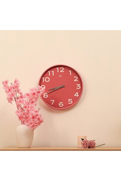 Klik Dekoratif Duvar Saati - Pembe - 38 cm