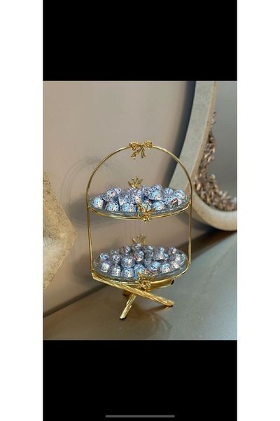 Kardelen Kristal Two Tier Presentation Tray