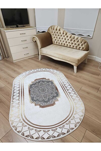 YTR HOME Dijital Baskı Yıkanabilir Kaymaz Taban Dekoratif Salon Mutfak Halısı...